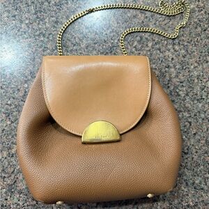 Polene Tan and Brown Leather Shoulder Bag